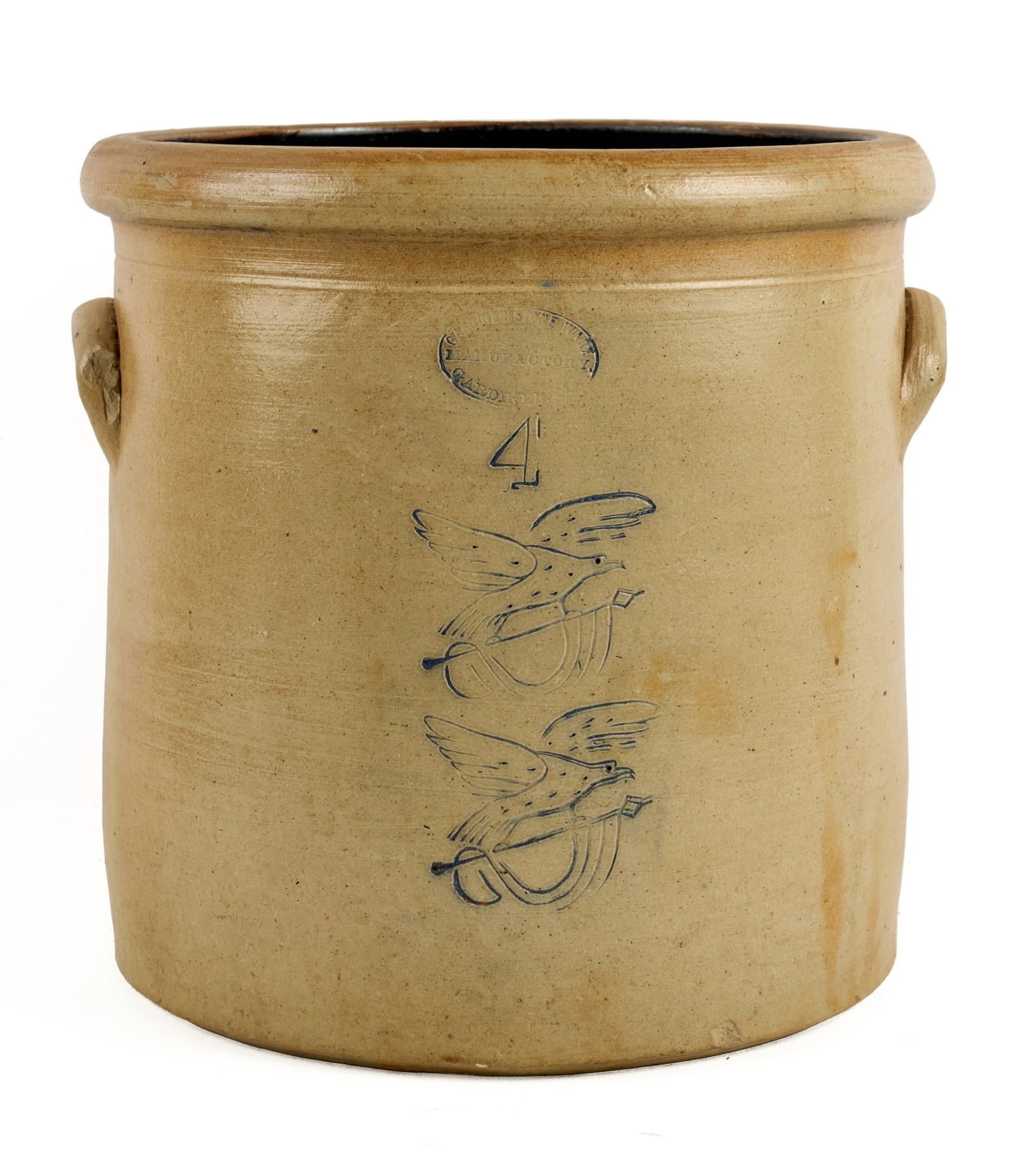 (4) GALLON GARDINER STONEWARE CROCK (1 of 9)