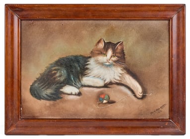 AMERICAN SCHOOL CAT PAINTING (20th c)