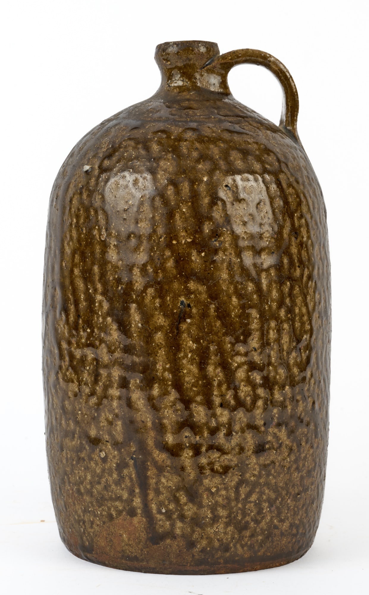 (19th c) CRAWFORD COUNTY GLAZED STONEWARE JUG (1 of 10)