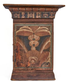 (19th c) SWEDISH DELARNA KURBITS HANGING CABINET