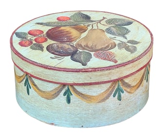 (19th c) PANTRY BOX with NICE PAINT DECORATION
