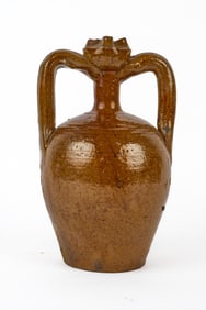 (18th c) FRENCH GLAZED REDWARE STORAGE JUG