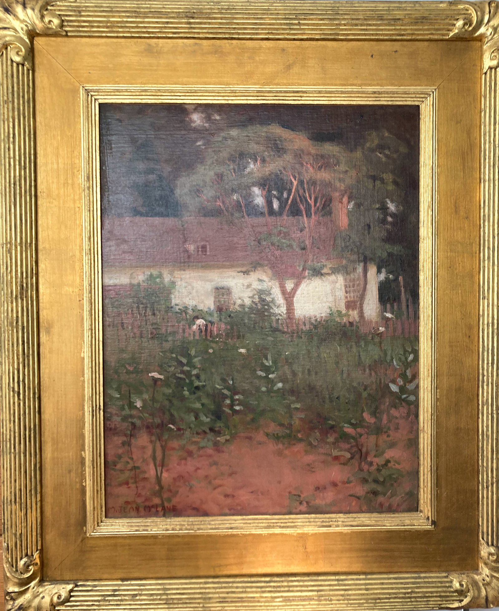 M. JEAN MCLANE (1878-1964): Oil on canvas signed lower left. Canvas 22" x 17", 32" x 27" framed