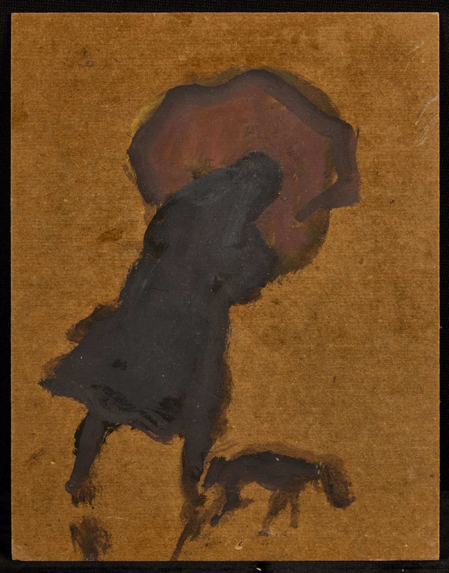 WOMAN with DOG in RAIN - BERNARD LAMOTTE (1 of 5)