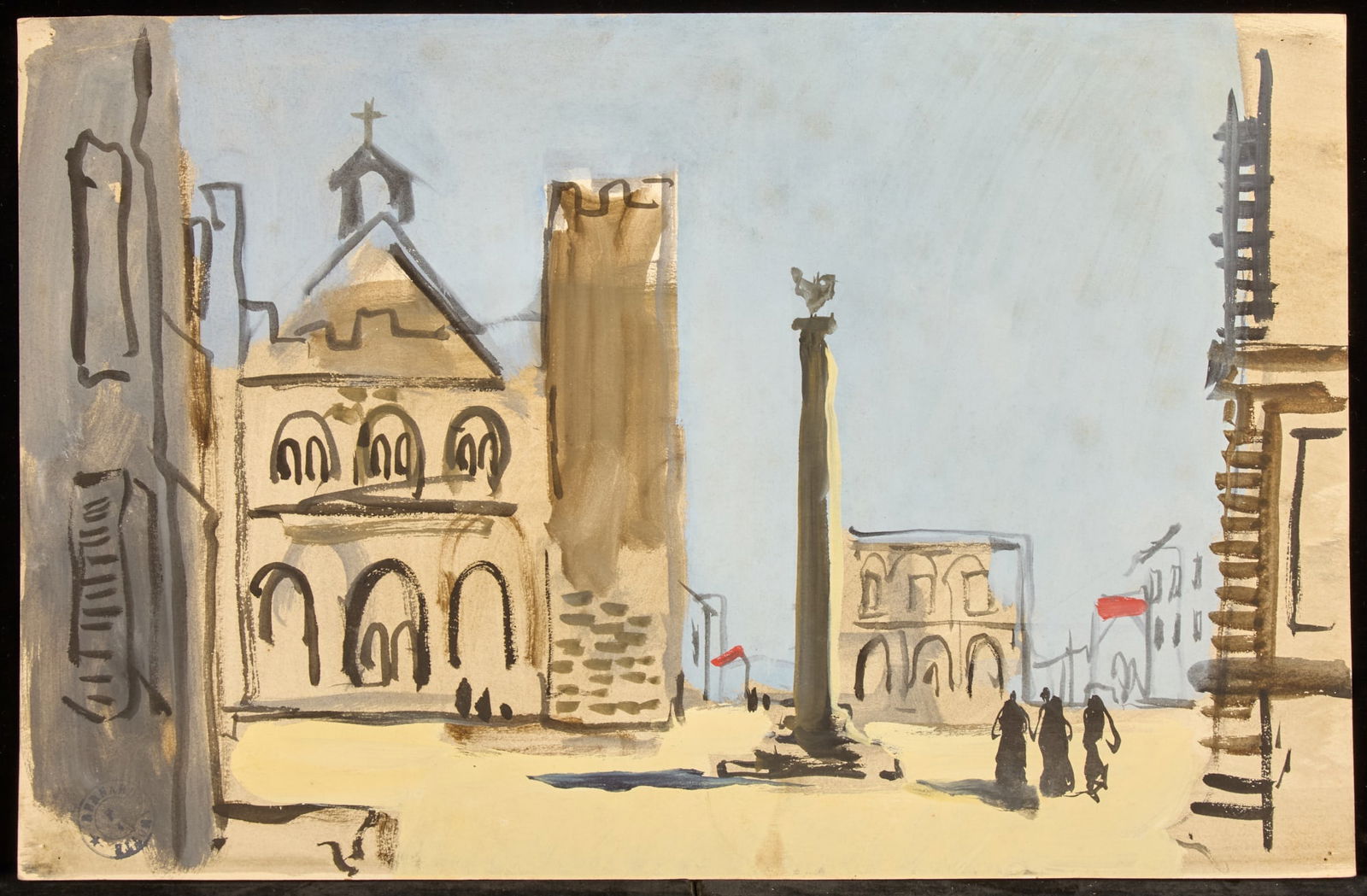 CHURCH PLAZA / MURAL STUDY - BERNARD LAMOTTE (1 of 6)