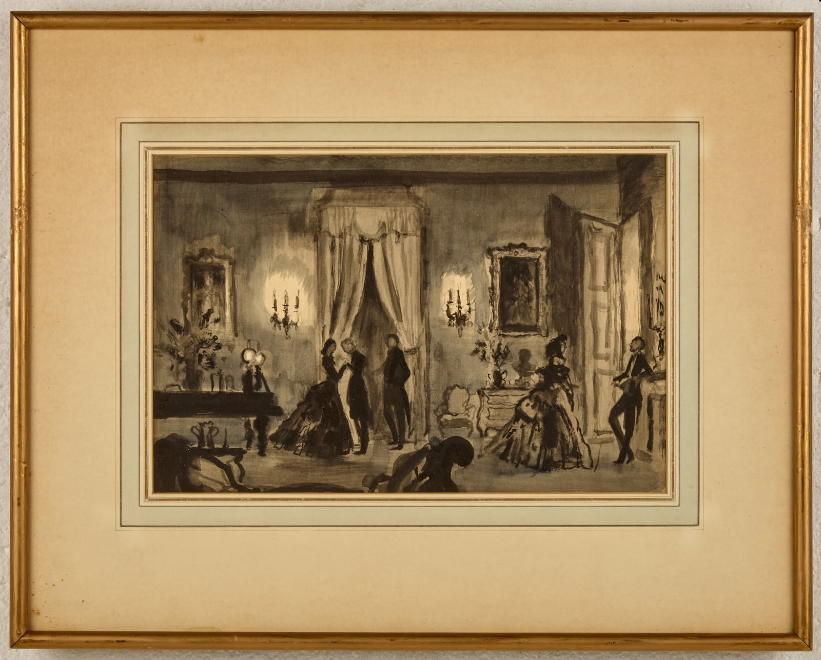 ELEGANT GATHERING - BERNARD LAMOTTE (1903-1983) (1 of 6)