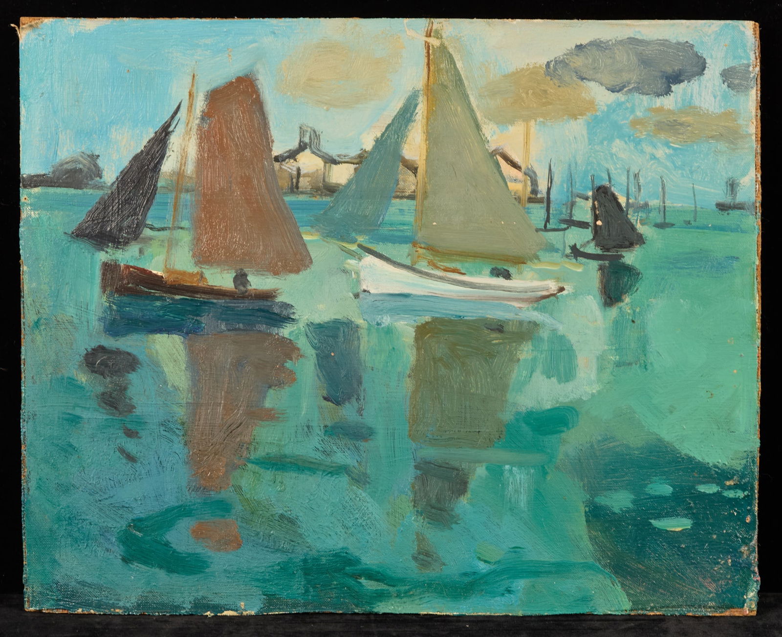 SAILBOATS in a QUIET COVE -BERNARD LAMOTTE (1 of 6)