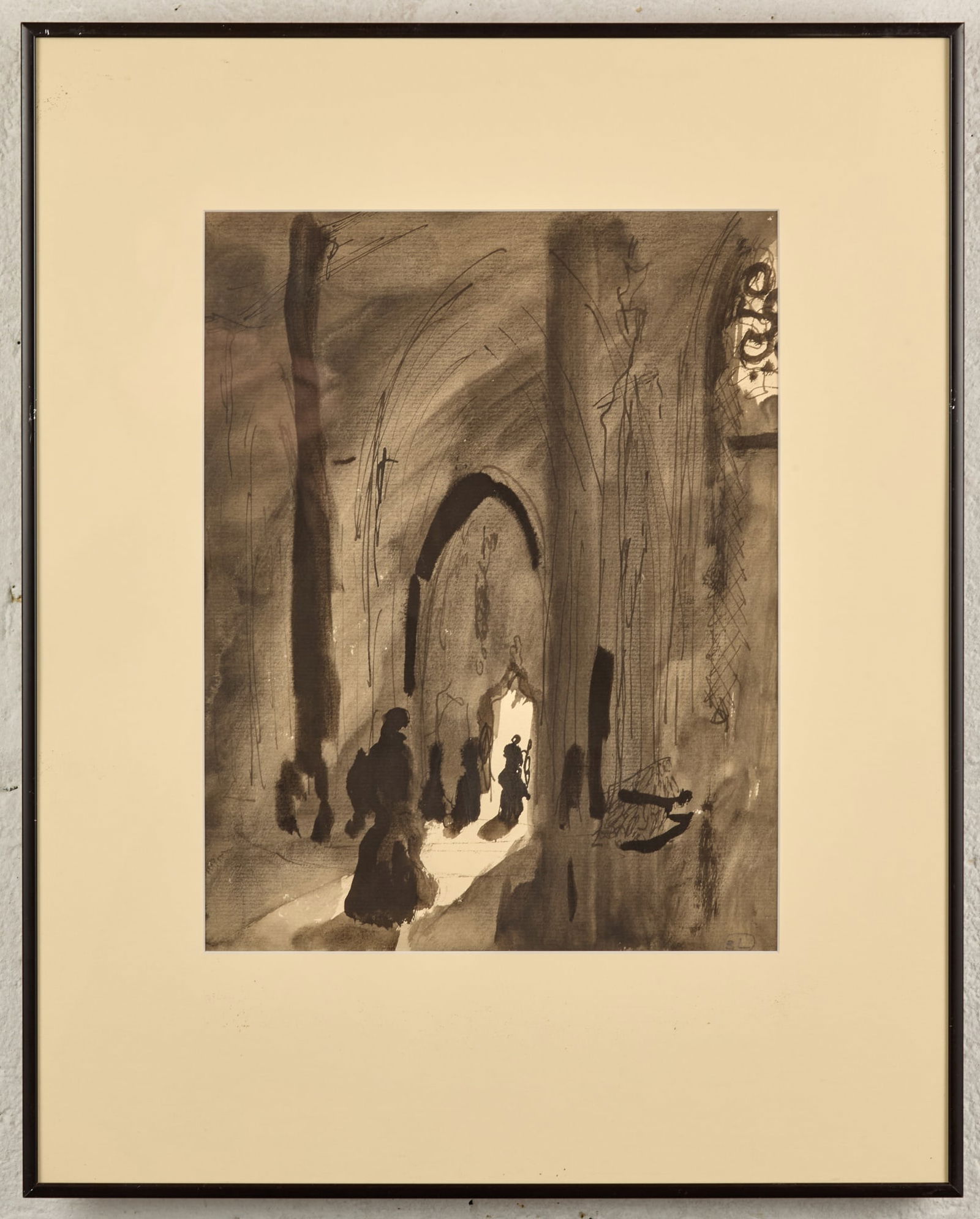 DEPARTING the CHURCH - BERNARD LAMOTTE (1903-1983) (1 of 7)