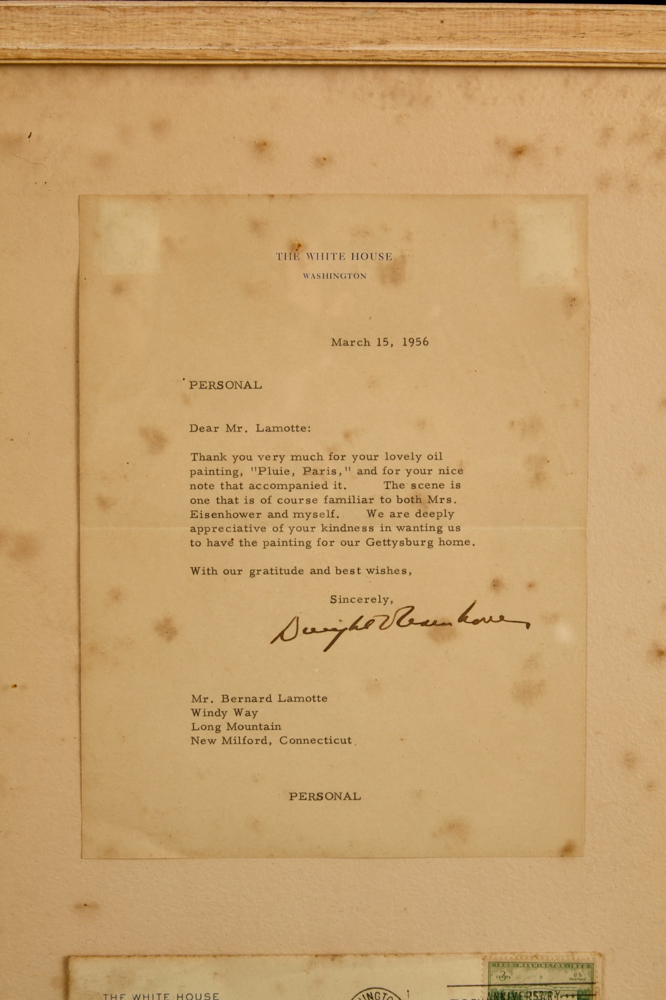 PRESIDENT DWIGHT EISENHOWER SIGNED NOTE - 2