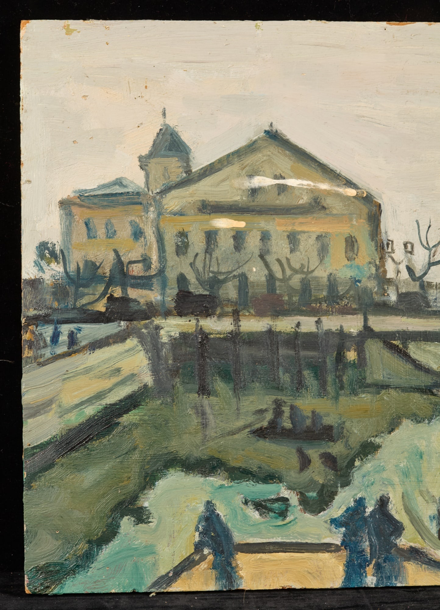 FRENCH WATERFRONT - BERNARD LAMOTTE (1903-1983): Oil on panel laid to strainer 13 x 16 inches. estate stamped. unframed Condition: Surface grime Temp No 291