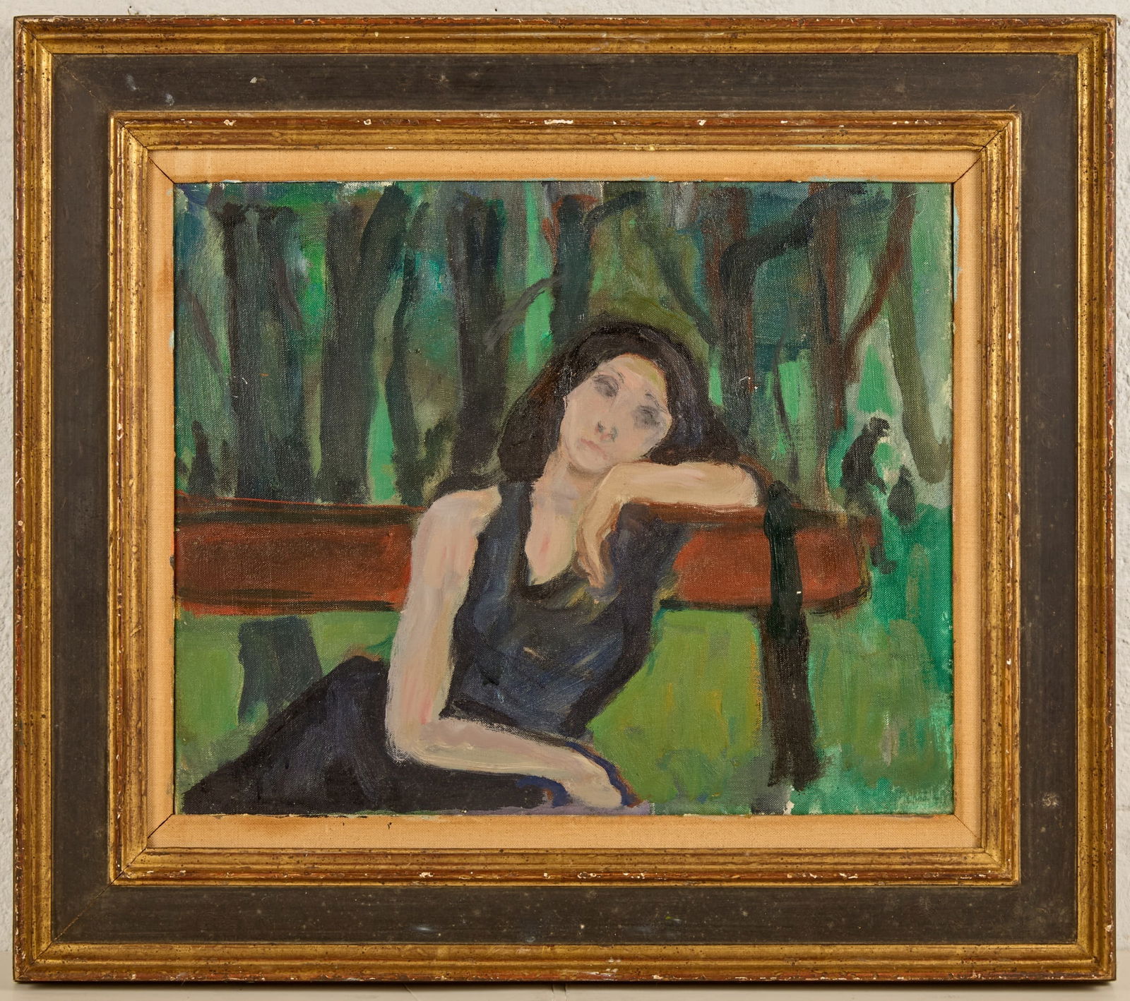 WOMAN RESTING on PARK BENCH - BERNARD LAMOTTE (1 of 9)