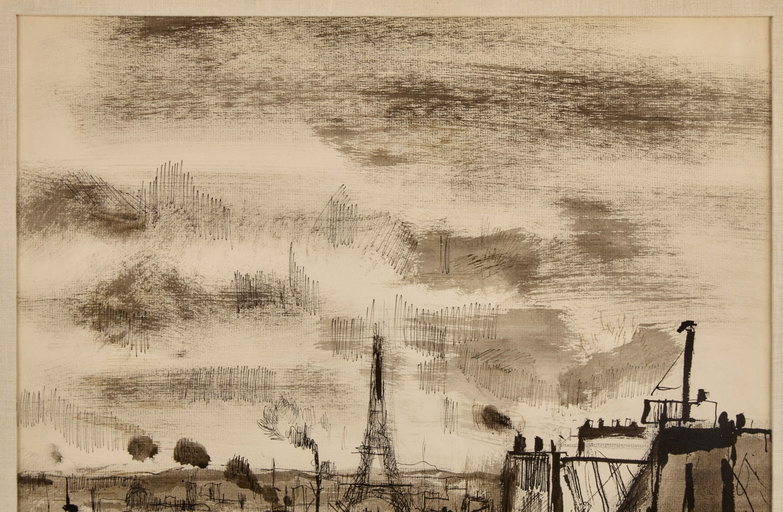 GREY ROOFTOPS with EIFFLE TOWER - BERNARD LAMOTTE - 3