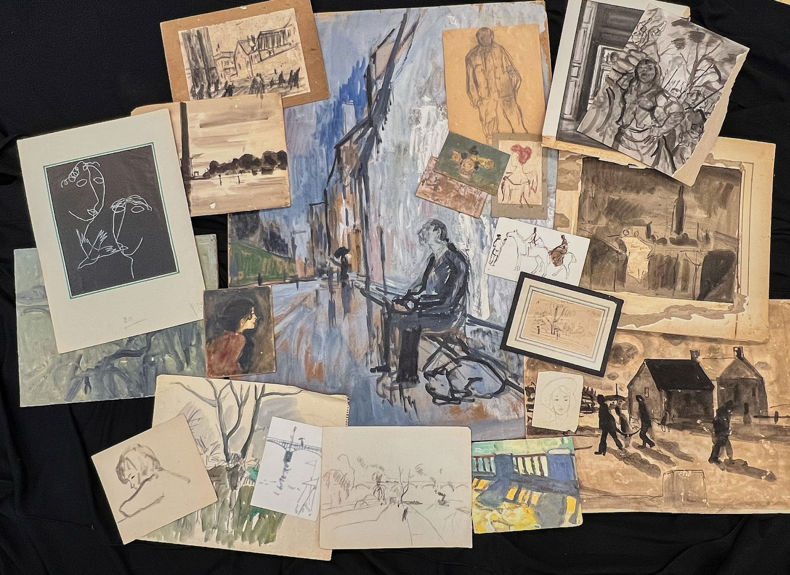 GROUP of STUDIES & UNFINISHED WORK - B. LAMOTTE (1 of 11)