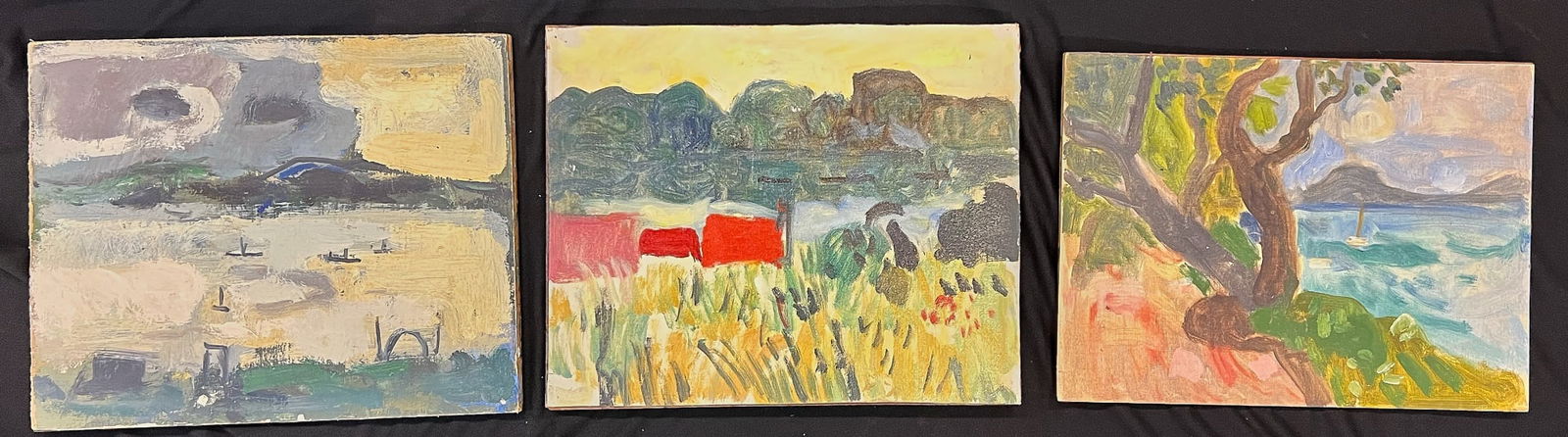 (5) WORKS/ VARIOUS STAGES of COMPLETION - LAMOTTE: Oil on canvas and oil on board 19 1/2 x 15 inches (approx) and smaller Condition: Mostly good, flaking to (1) see photographs Temp No 340
