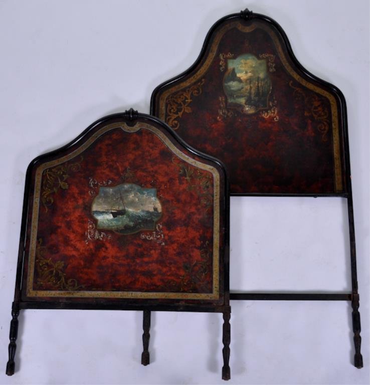 Paint Decorated iron Twin Bed.
