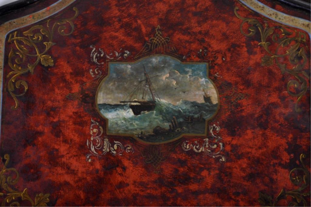Paint Decorated iron Twin Bed. - 3