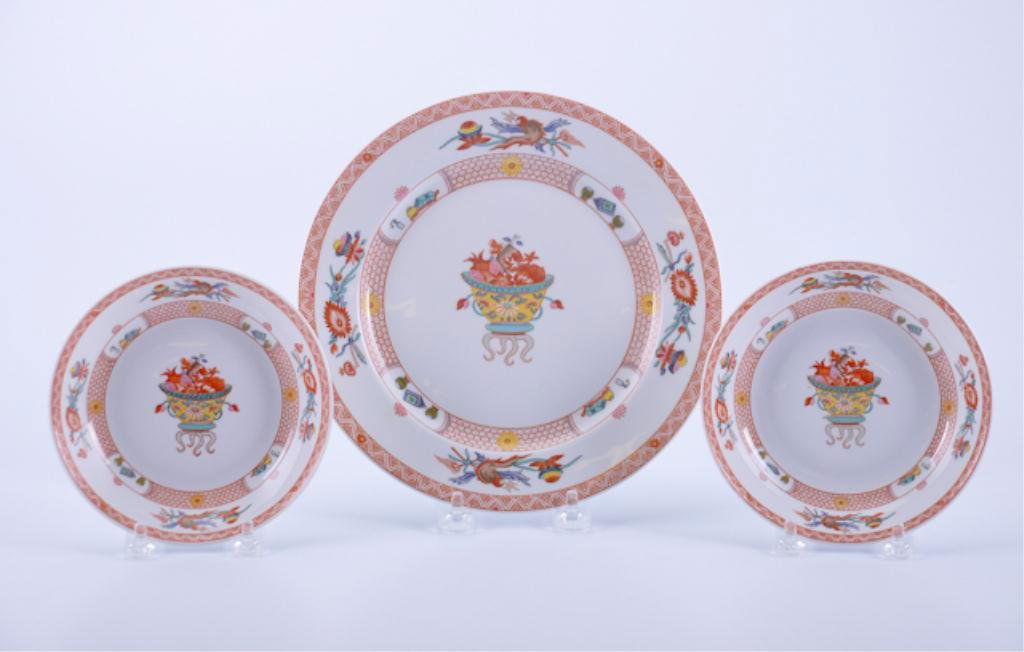 Lot of Three Asian Style Limoges: including a dish and two bowls. L. Bernardaud & Co. Condition: good