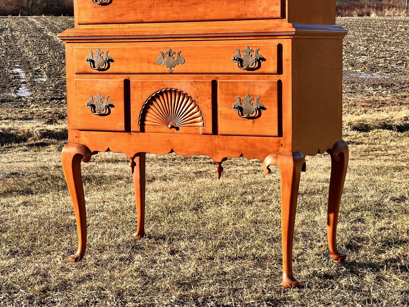 WALLACE NUTTING BLOCK SIGNED MAPLE HIGHBOY - 2