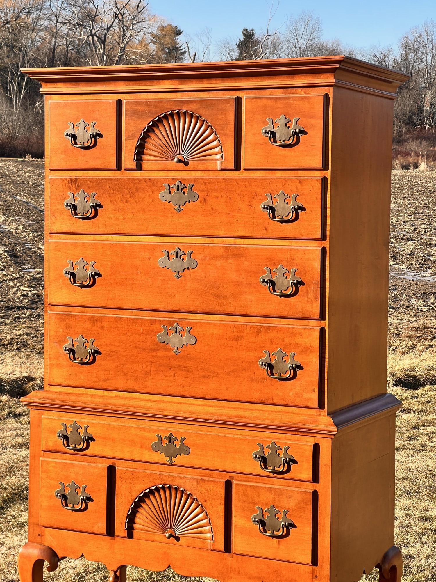 WALLACE NUTTING BLOCK SIGNED MAPLE HIGHBOY - 3