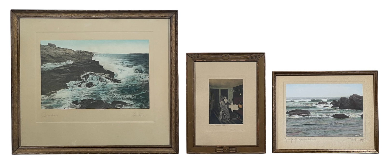 Three (20th c) HAND COLORED PHOTOGRAPHS (1 of 12)