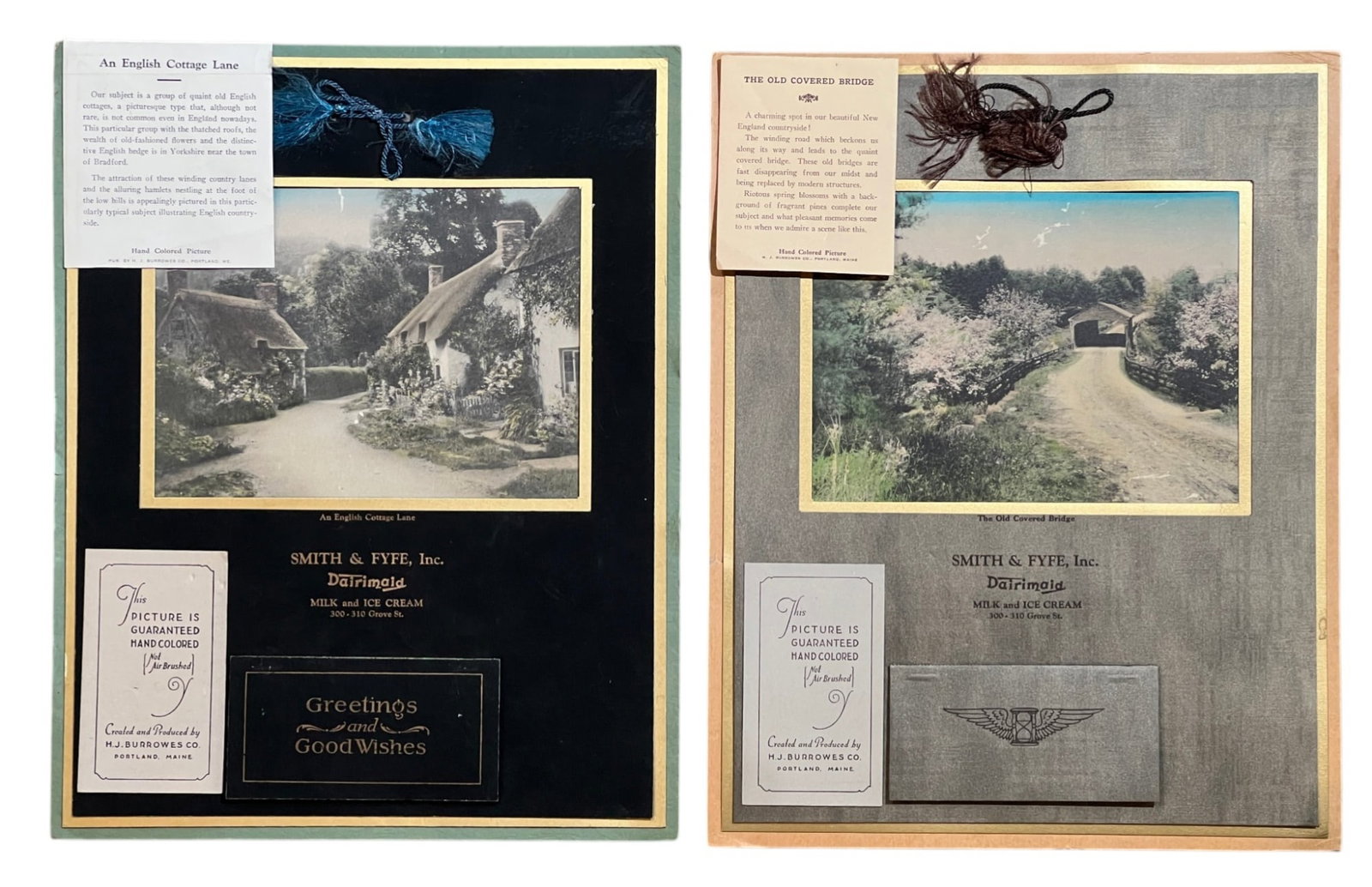 (2) HAROLD J BURROWES HAND COLORED PHOTO CALENDARS: 14 x 11 inches.