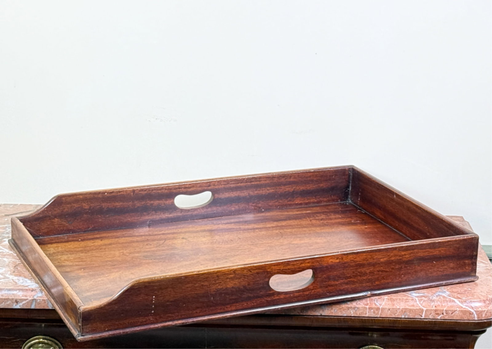 (19thc) ENGLISH MAHOGANY BUTLERS TRAY (1 of 8)