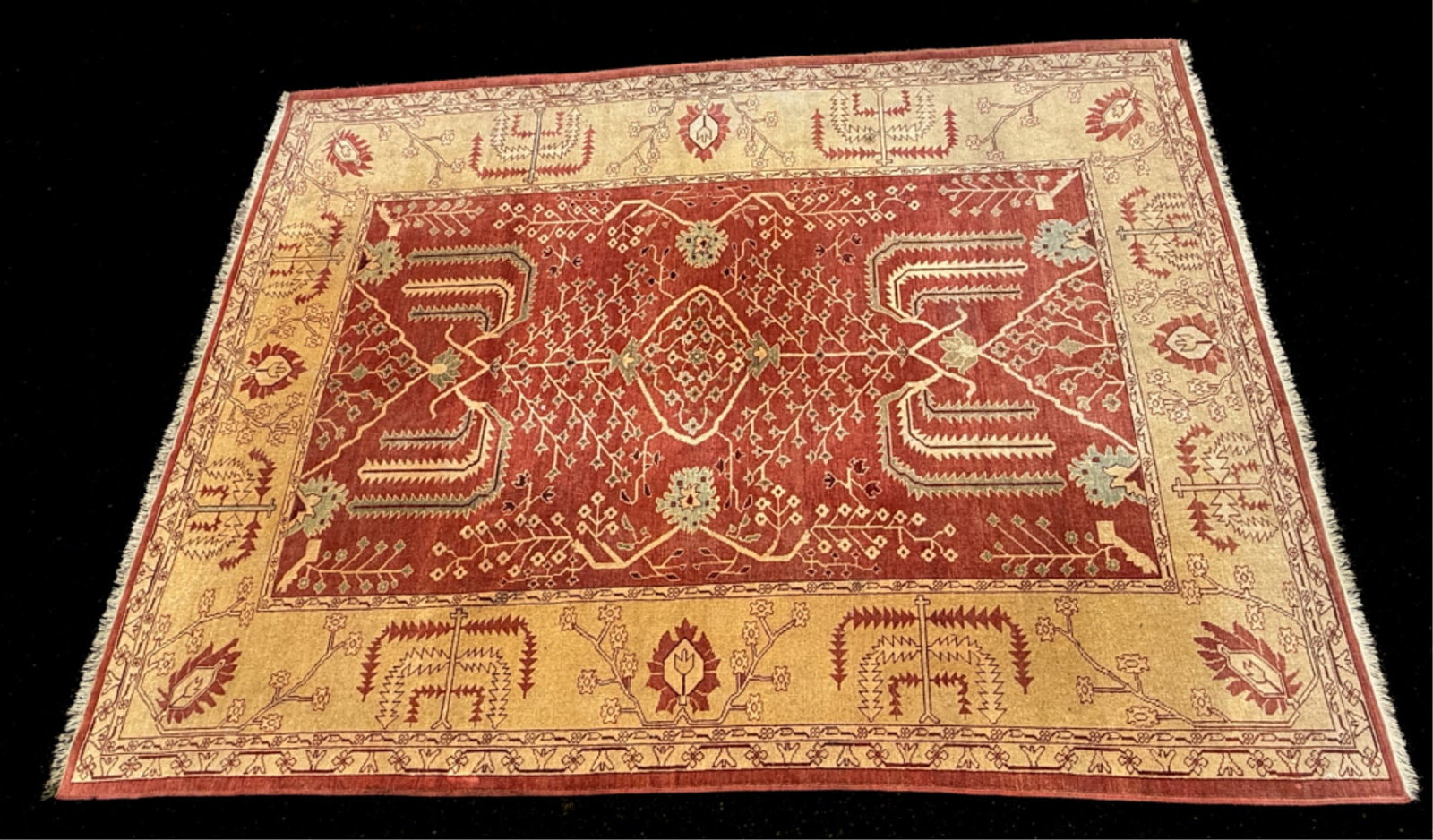 HAND KNOTTED PAKISTANI PASHAS ROOM SIZED ORIENTAL: Wool pile. 12 x 9 feet.