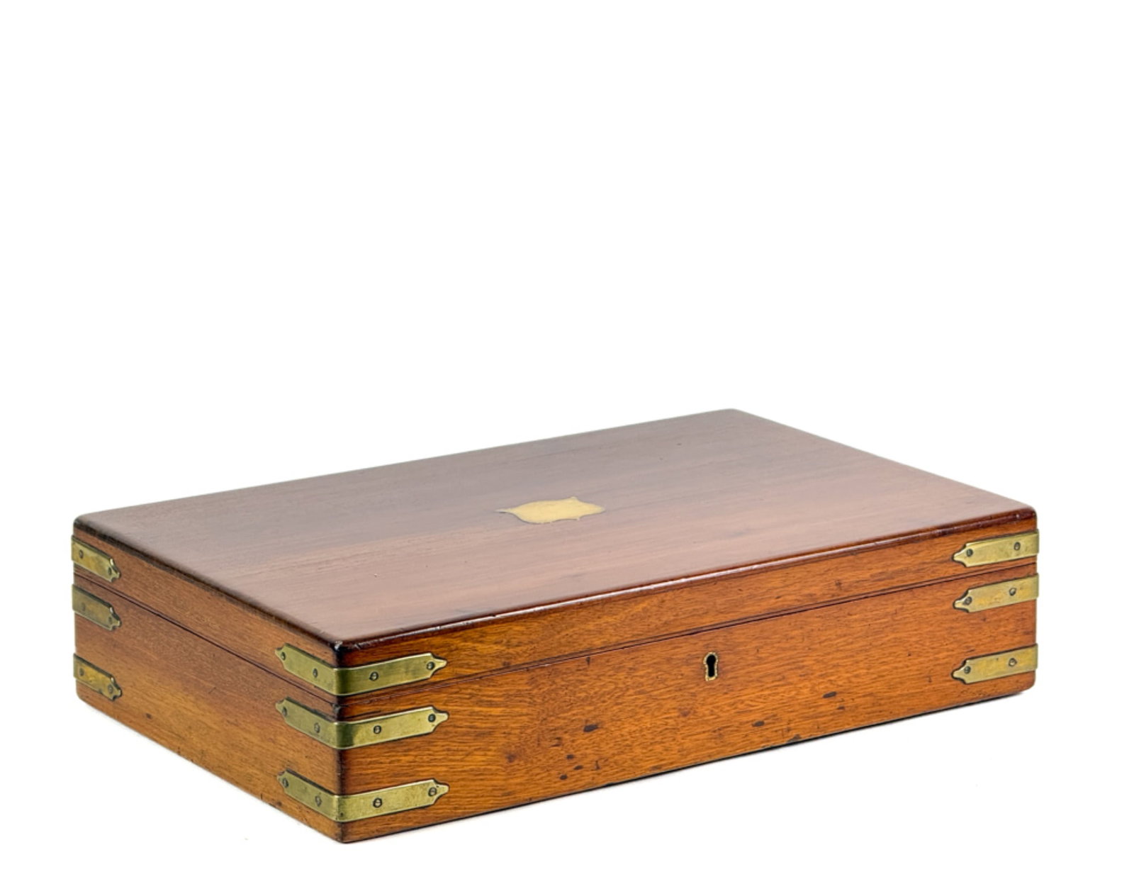 (19thc) BRASS BOUND MAHOGANY CASE (1 of 10)