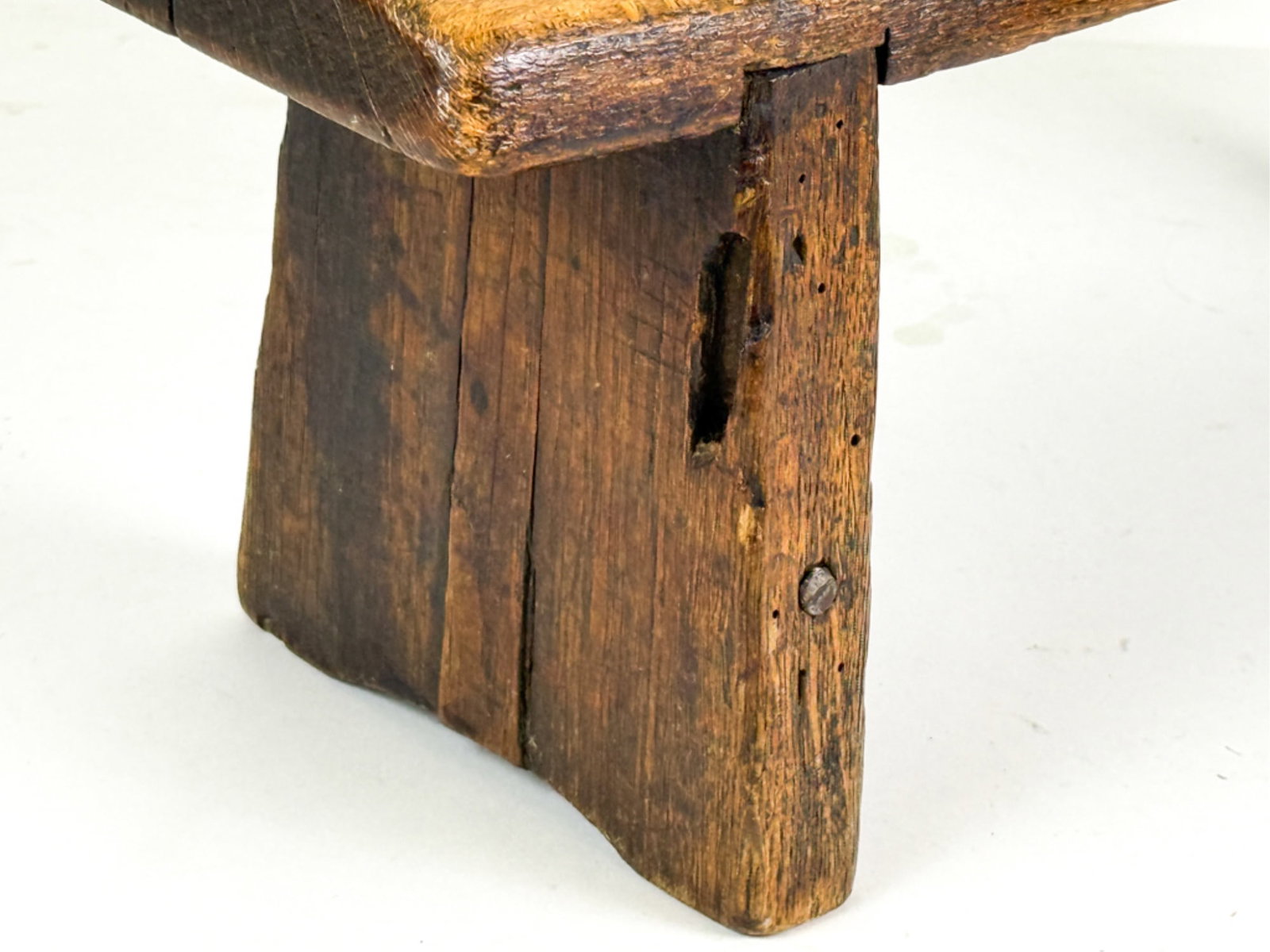 (19th c) PRIMITIVE STOOL - 4
