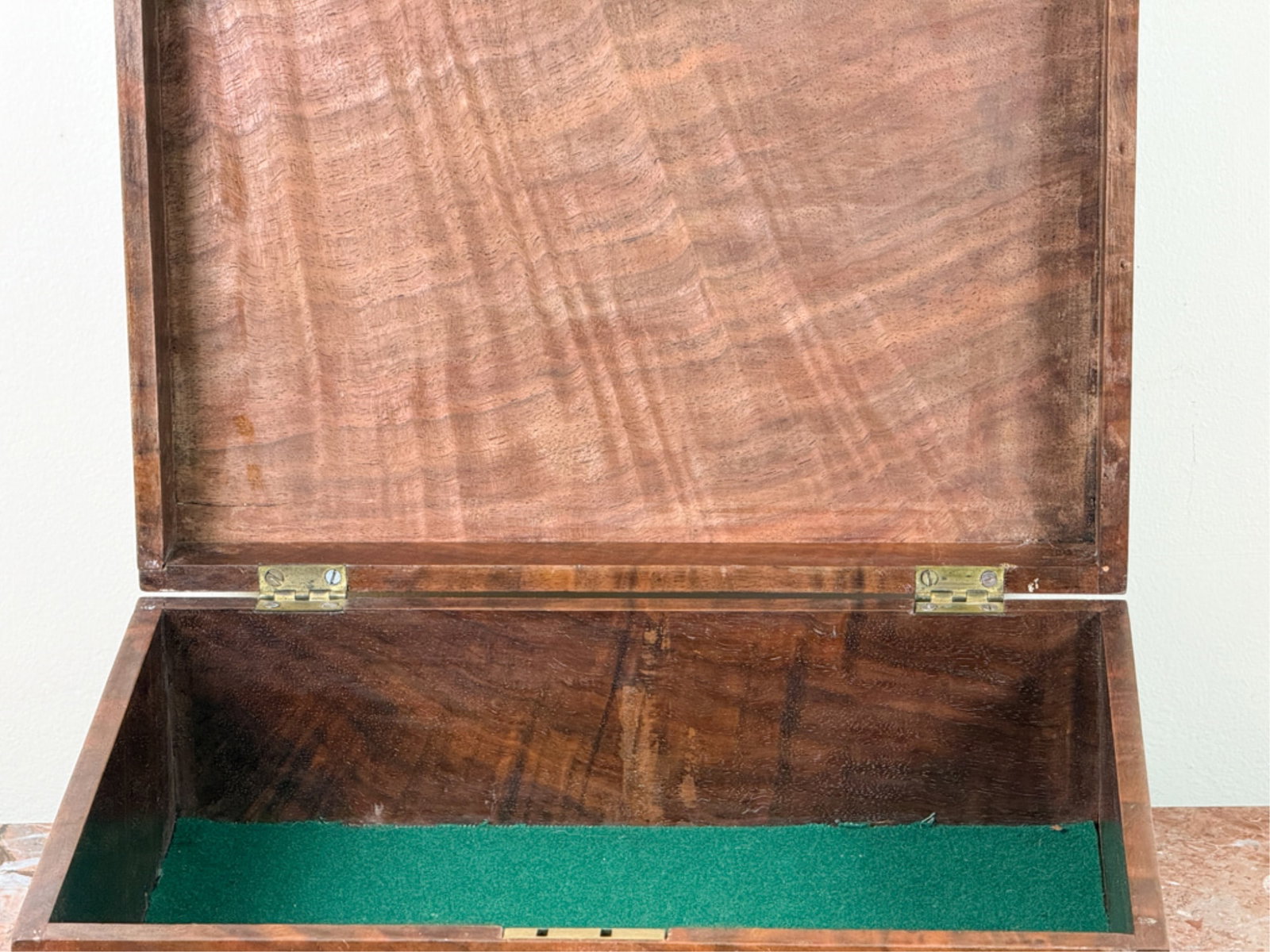 (19thc) FIGURED WALNUT DOCUMENT BOX - 8