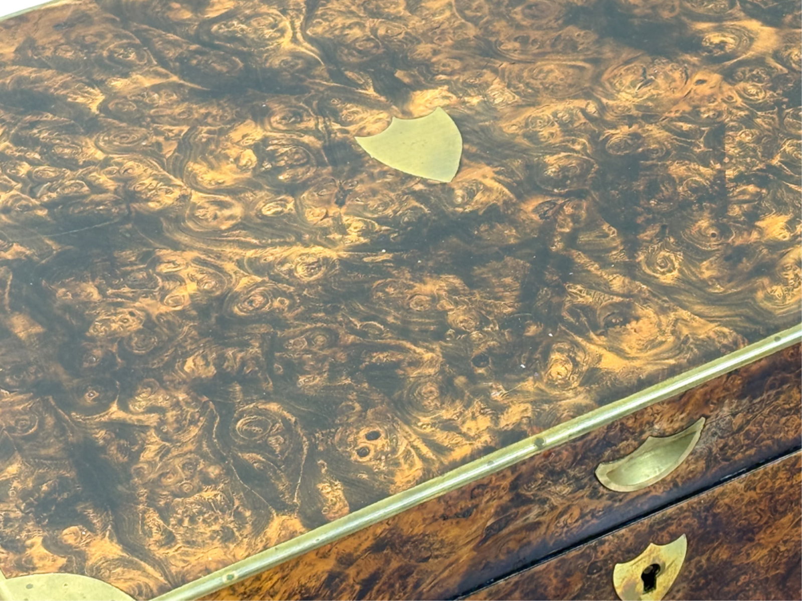 (19thc) BURLWOOD DOCUMENT BOX - 2