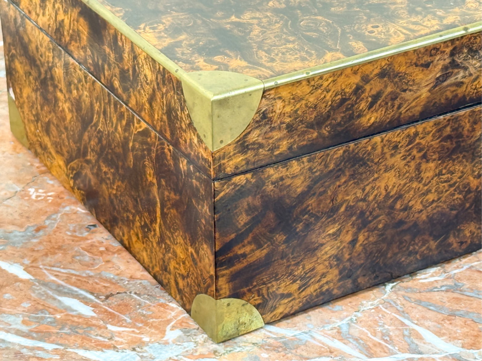 (19thc) BURLWOOD DOCUMENT BOX - 3