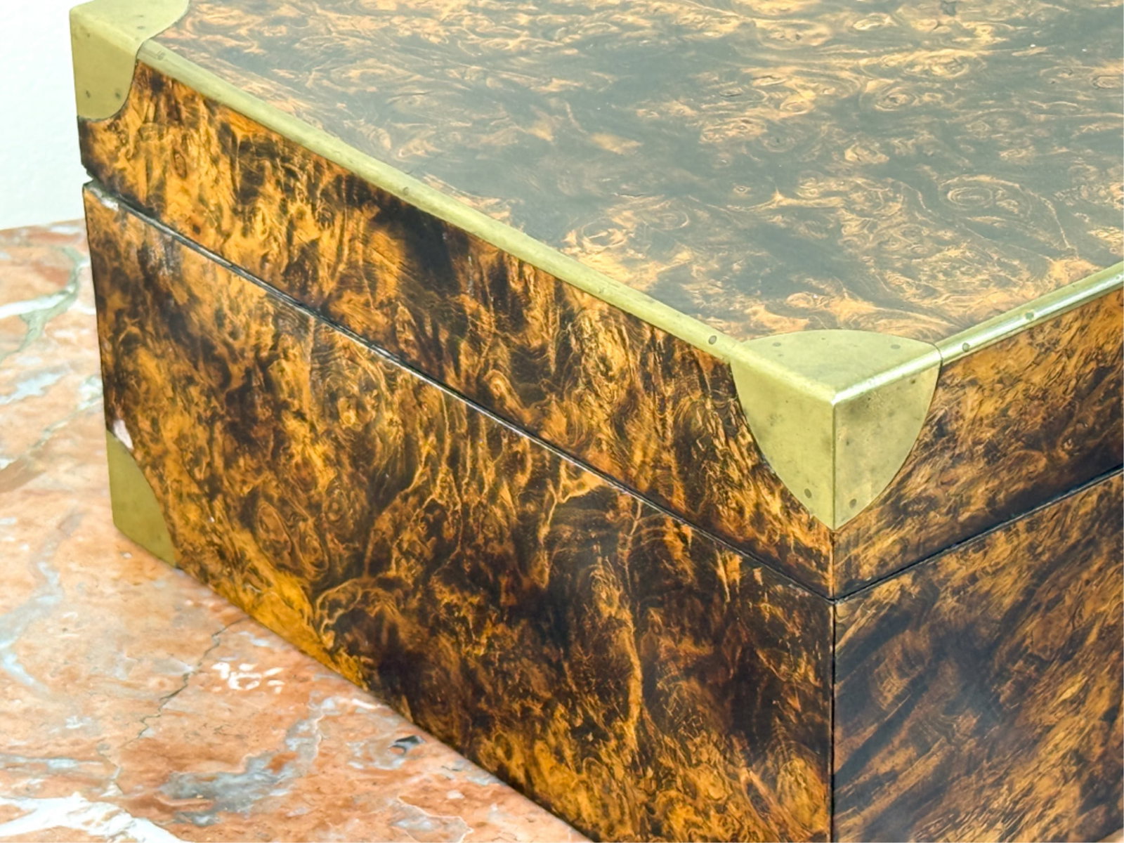 (19thc) BURLWOOD DOCUMENT BOX - 4