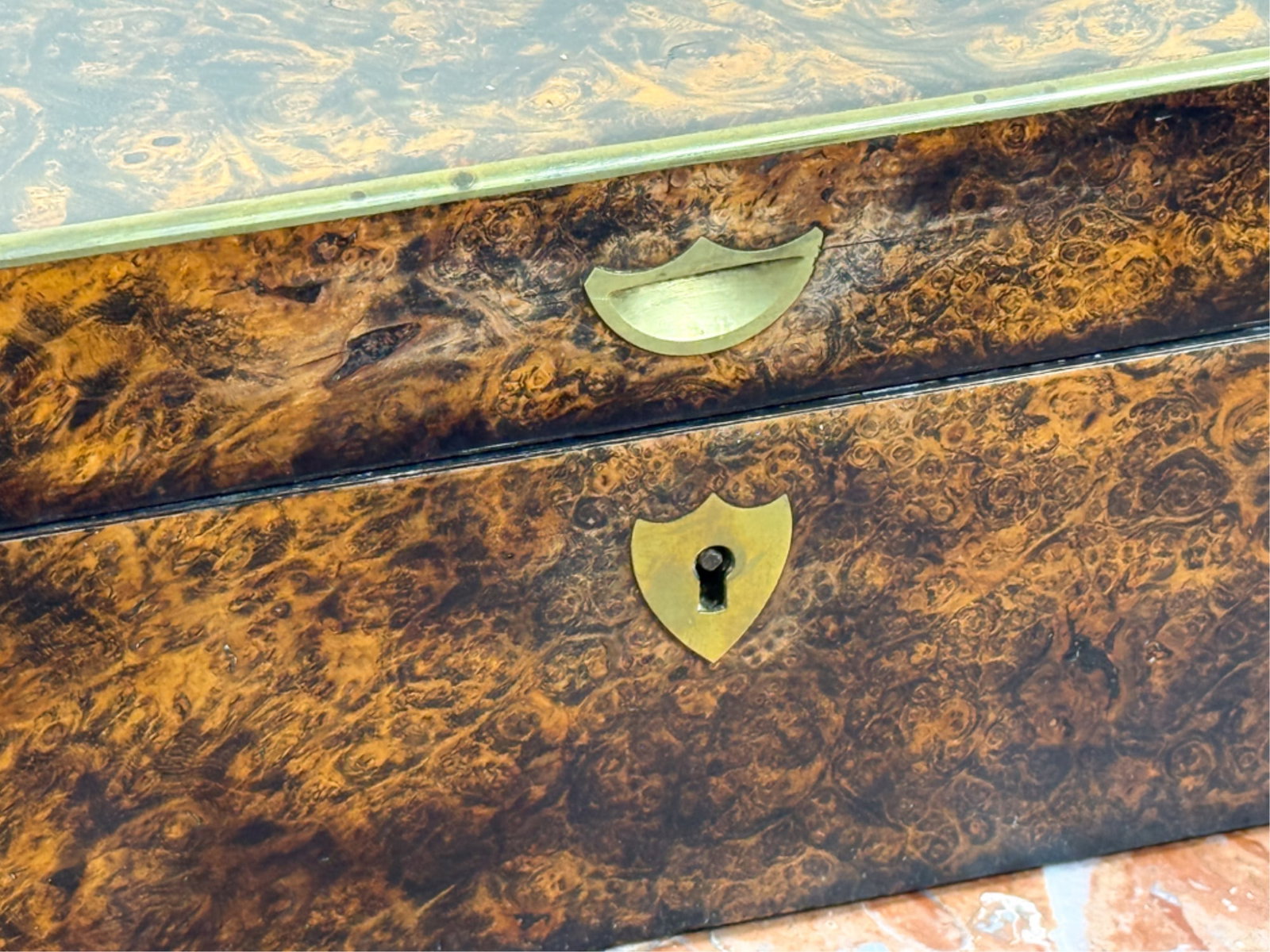 (19thc) BURLWOOD DOCUMENT BOX - 5