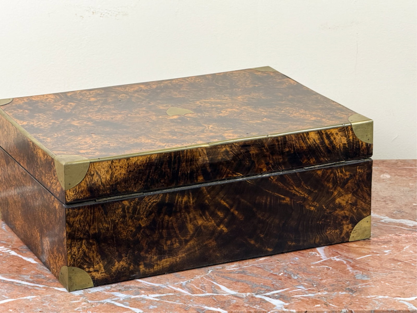 (19thc) BURLWOOD DOCUMENT BOX - 9