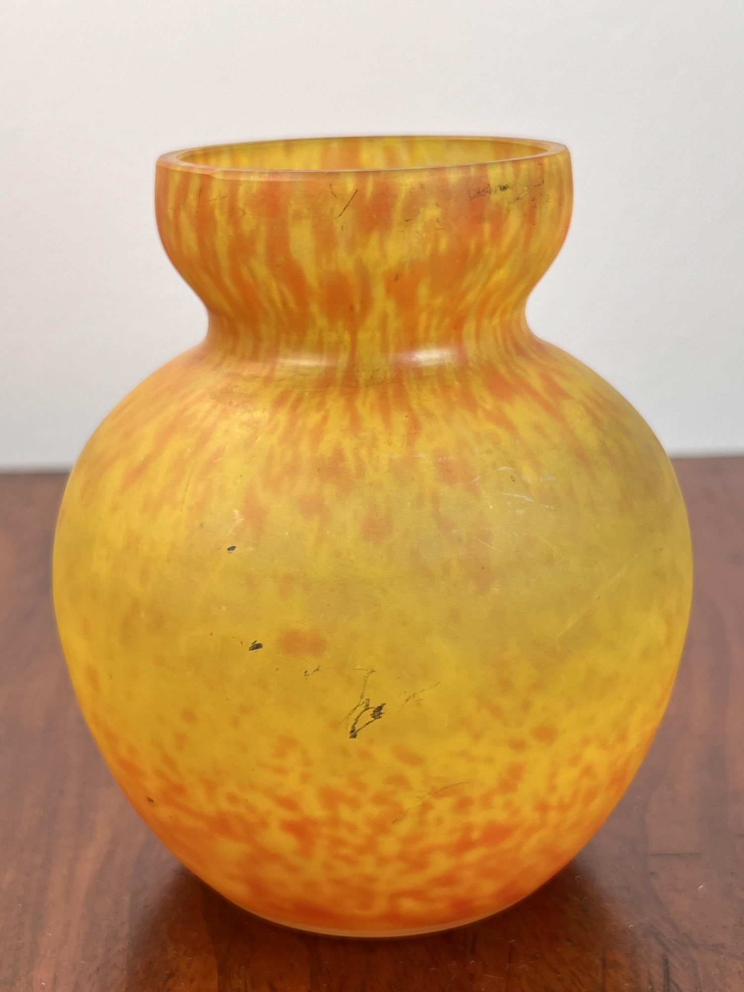 RARE ART NOUVEAU GLASS HYACINTH VASE: 5" tall. Unsigned