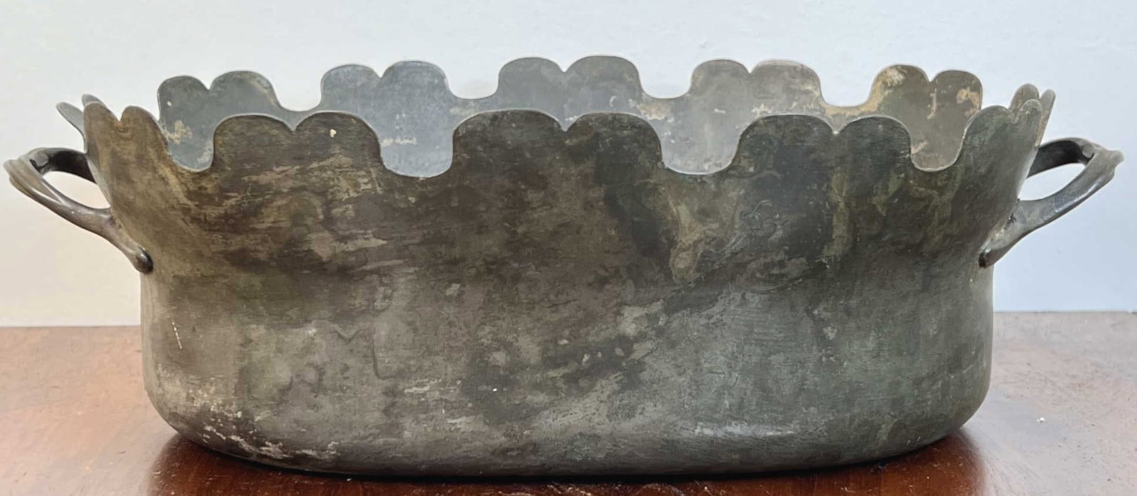 (18th c) FRENCH BRASS CELLARETTE: 12 1/2" total length