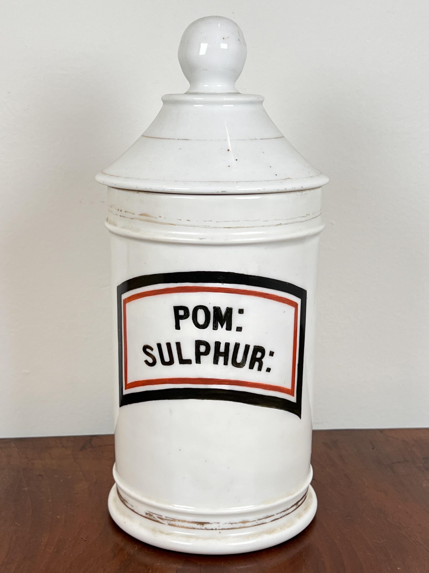 (19th c) FRENCH PORCELAIN PHARMACY POT: 9 1/2" tall