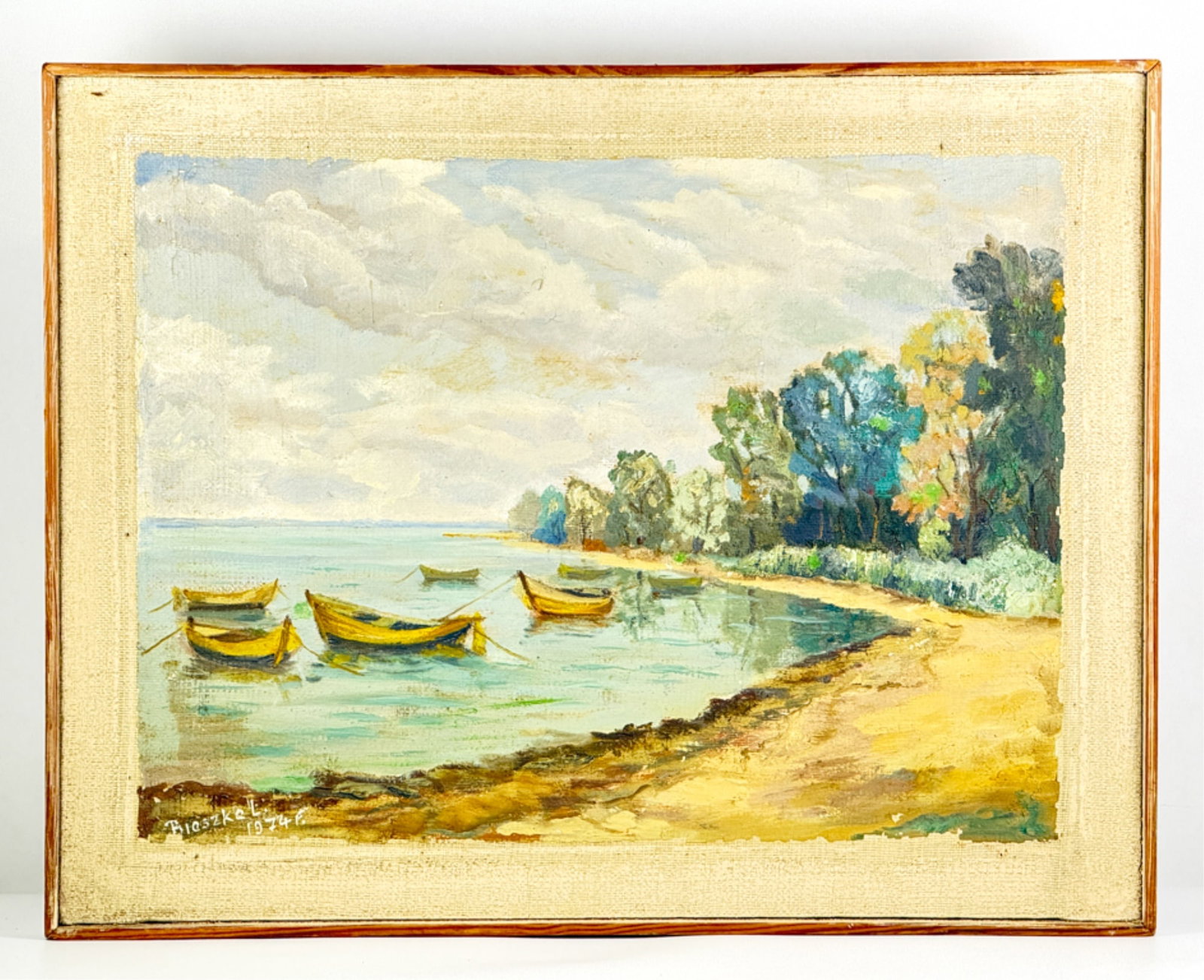 (20thc) AMERICAN SCHOOL "DORIES ON THE INLET" (1 of 13)
