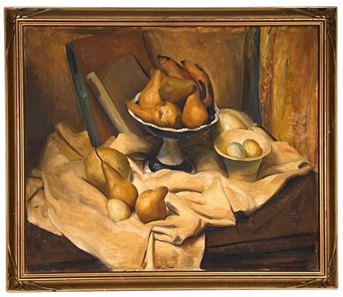 ROY HUSE COLLINS (1883-1949): Housed in carved gilt art nouveau frame. Signed lower right. 29" x 33 3/4" framed
