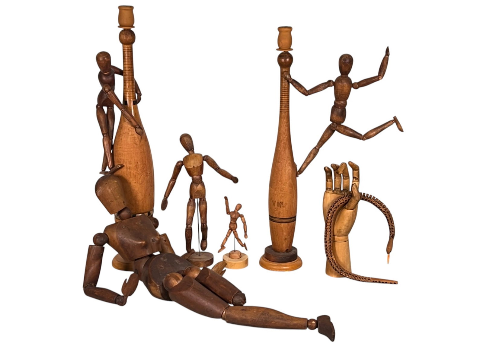 GROUPING OF VINTAGE ARTIST ARTICULATED HUMAN FORMS (1 of 16)