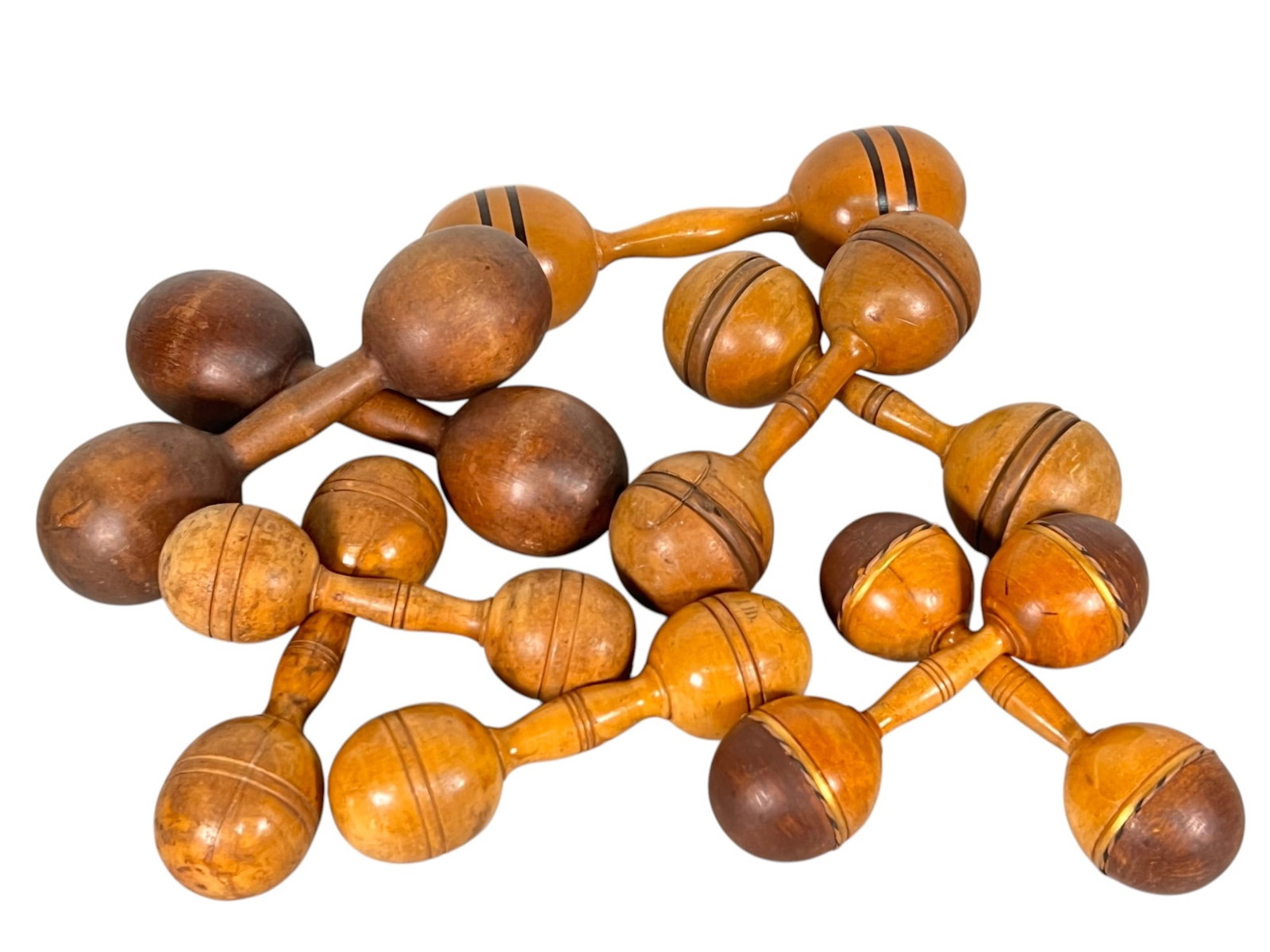 EARLY (20th c) WOODEN DUMBBELLS (1 of 6)