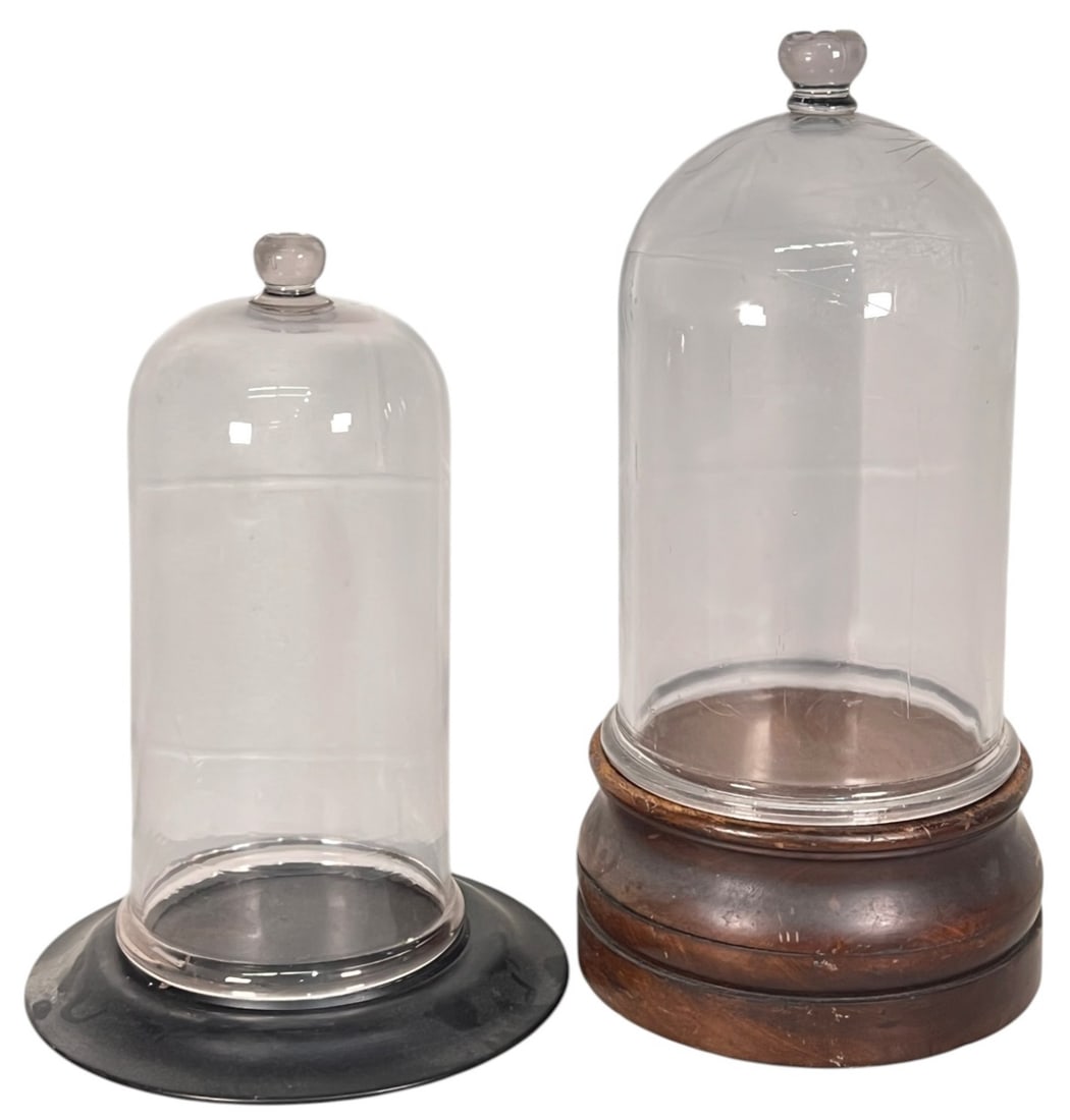 (2) HAND BLOWN GLASS CLOCHES (1 of 7)