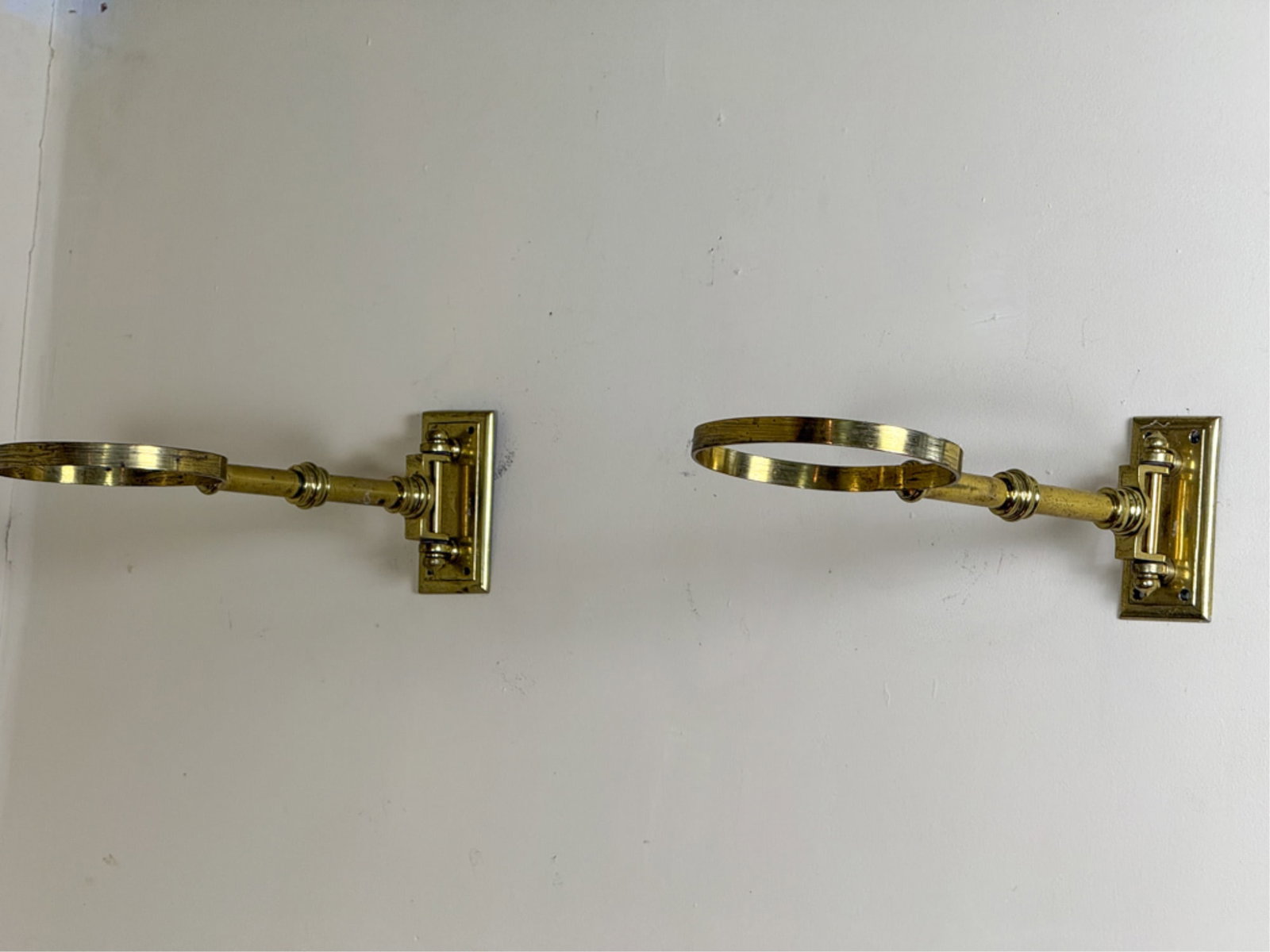 PAIR VICTORIAN BRASS PLANTER BRACKETS - 2