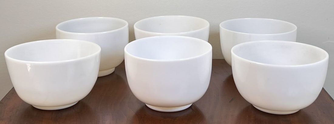 SET OF (6) (19th c) OPALINE WINE RINSERS: All approx 3" x 4 3/8"