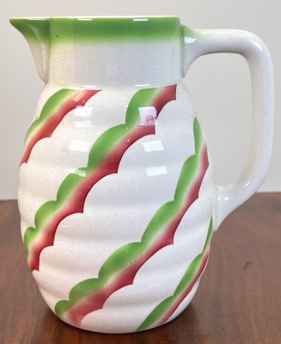 VINTAGE SIGNED FRENCH ART POTTERY PITCHER: 7 1/4" tall
