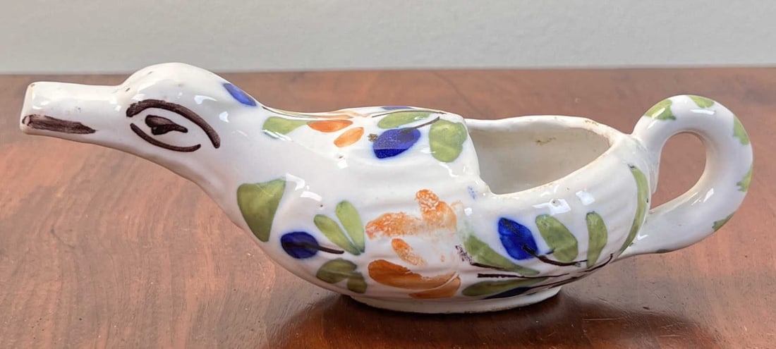 RARE EARLY (19th c) FRENCH FAIENCE CANARD (1 of 9)