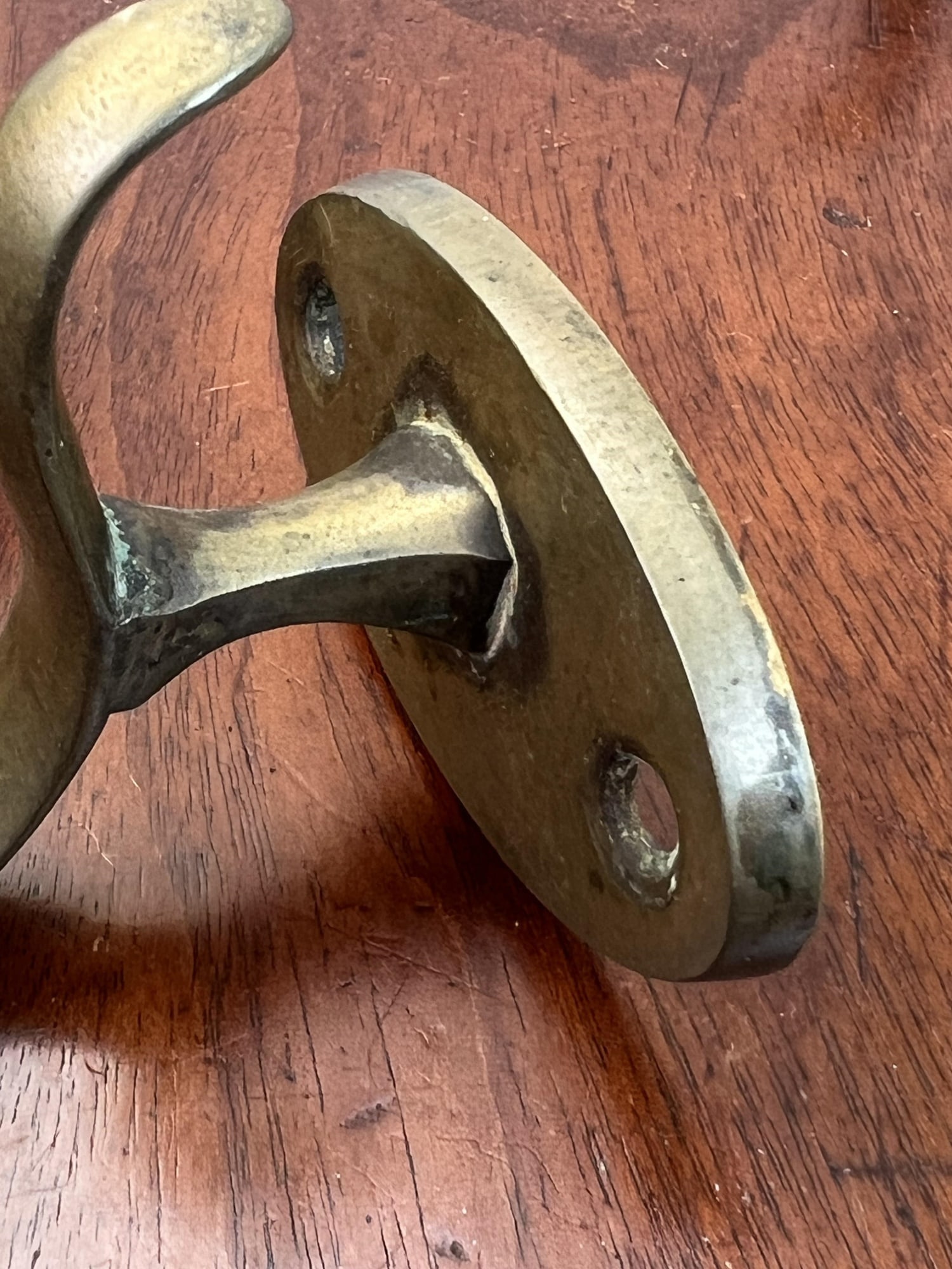 (3) EARLY BRASS JAMB HOOKS - 5