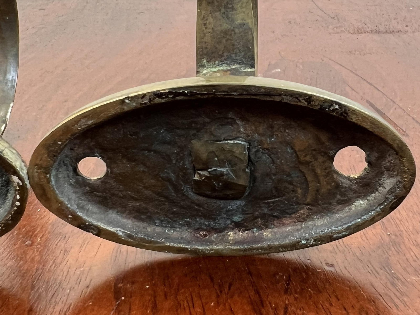 (3) EARLY BRASS JAMB HOOKS - 8