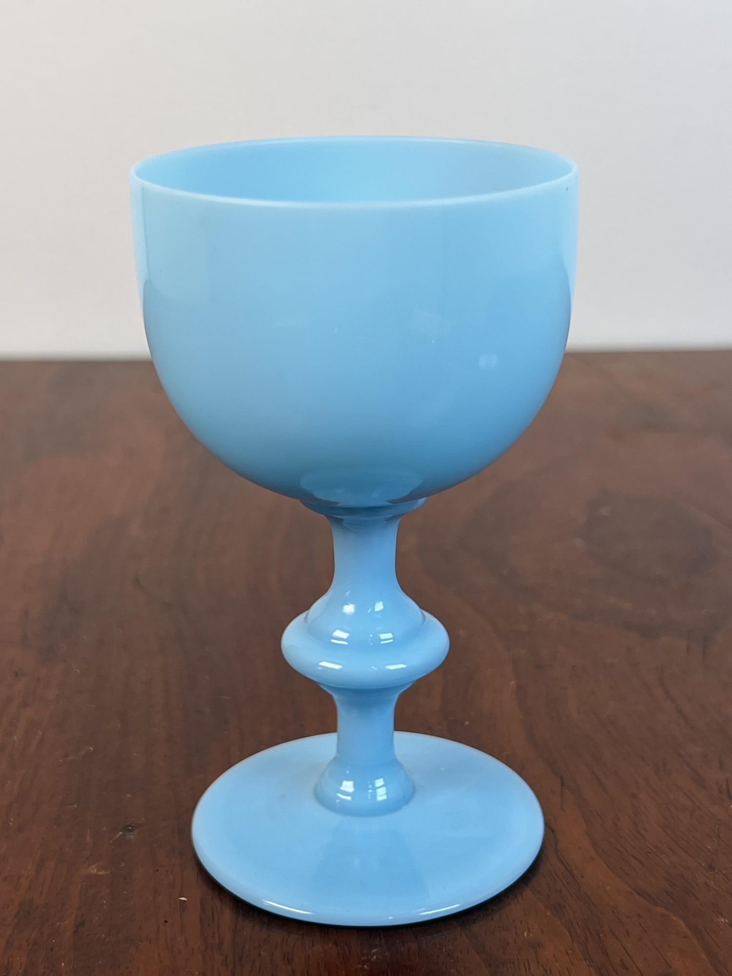 (19th c) FRENCH OPALINE GOBLET: 4 3/8" tall